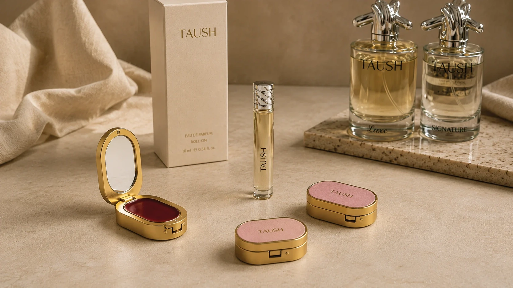 TAUSH wrapped perfume gift